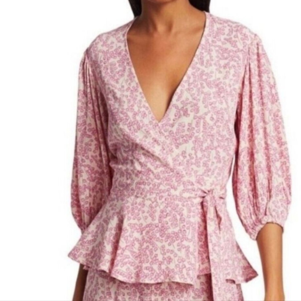 Ganni Wrap Floral Top